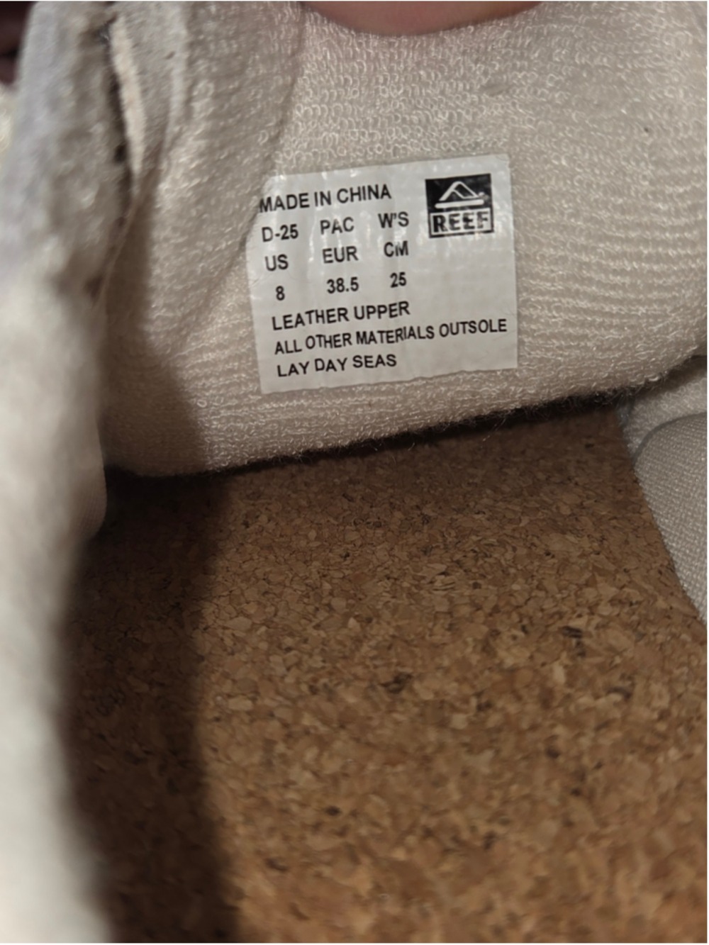 Reef Lay Day Seas Sneakers Women's Size 8 Beige Off White Leather Suede Lace Up - Picture 8 of 9